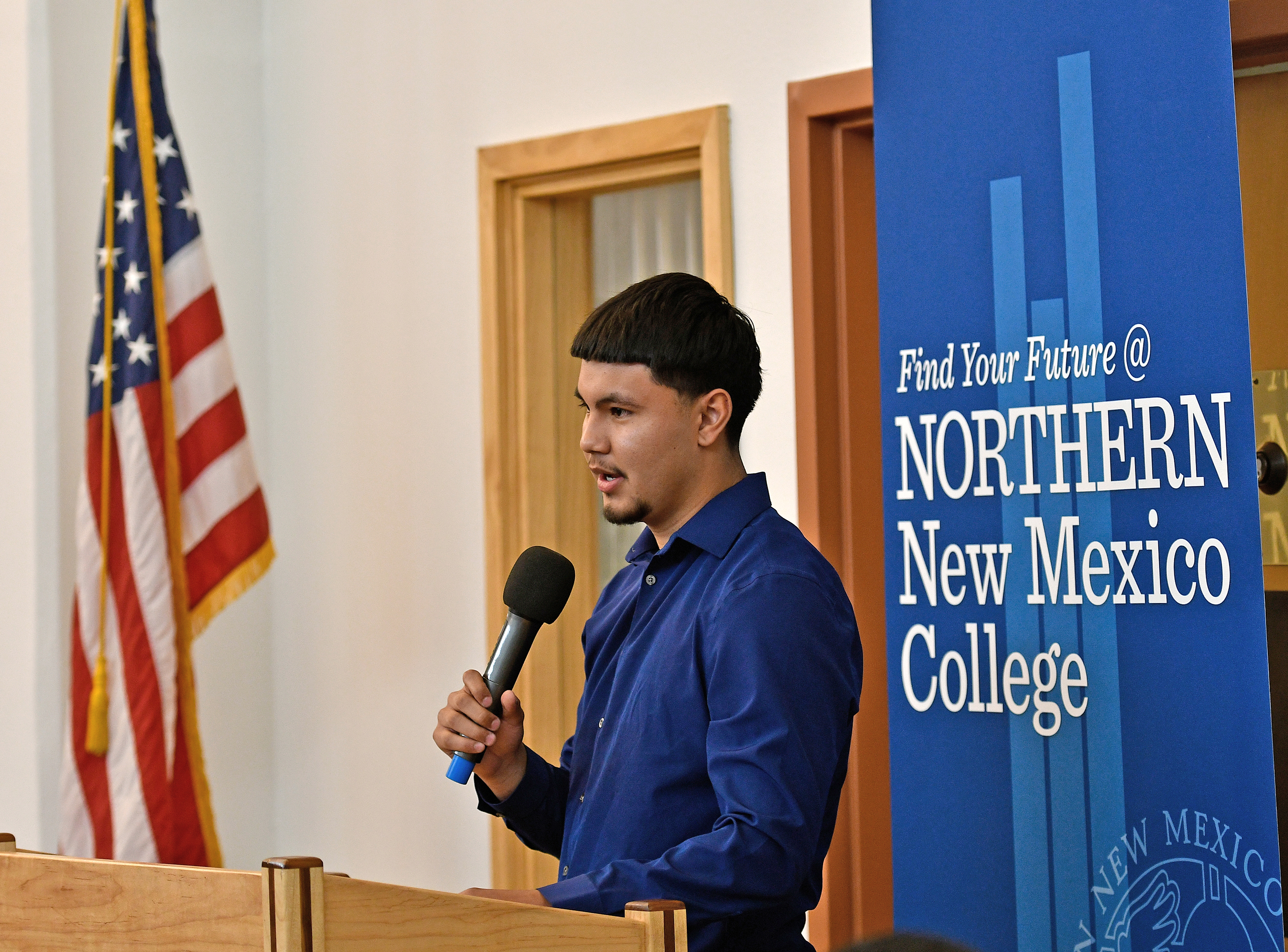 Luka Torrez thanked Butch Clark for his generosity on behalf of the Technical Trades students. Luka Torrez thanked Butch Clark for his generosity on behalf of the Technical Trades students.